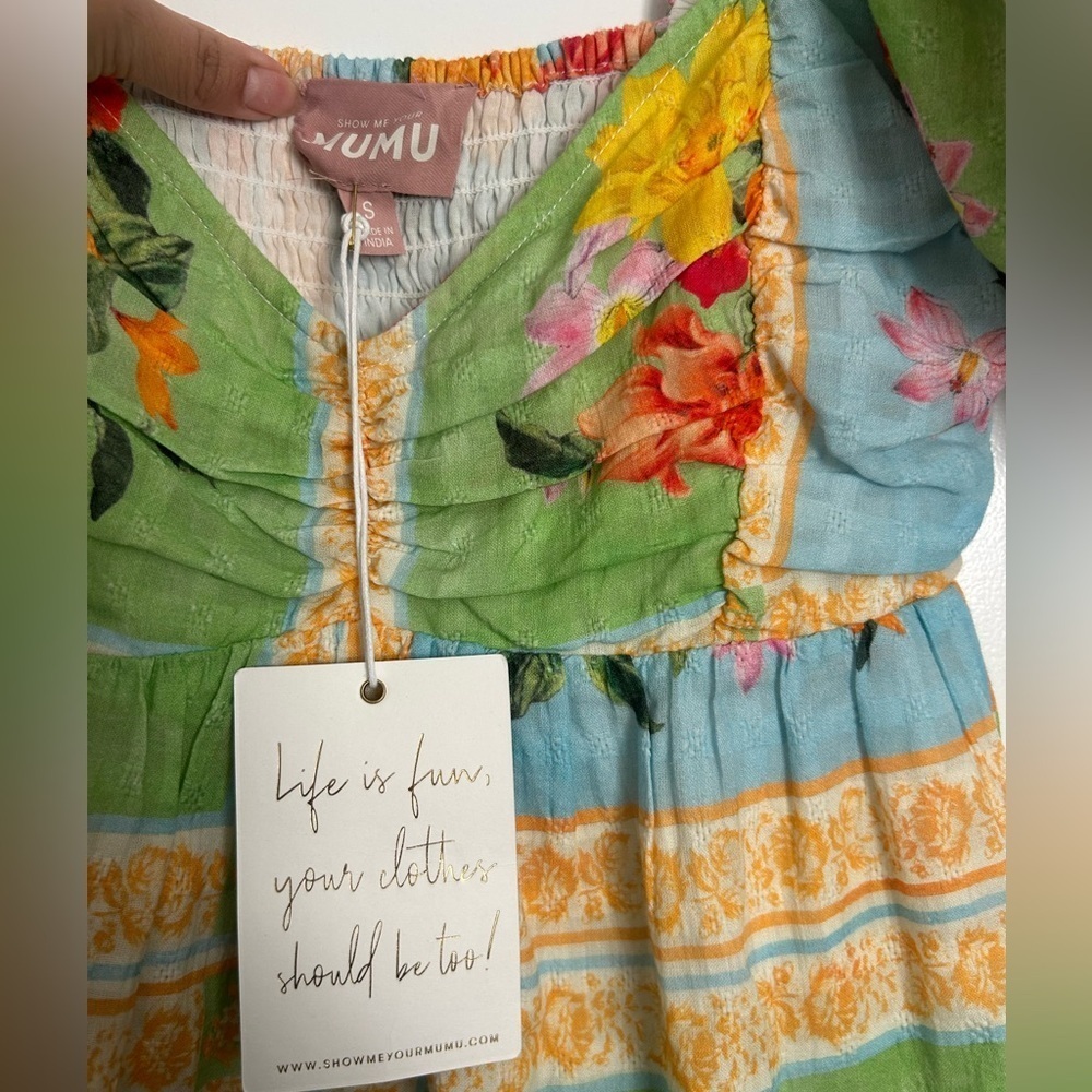 Show Me Your Mumu Annabelle French Mini Dress size S NWT chic cottagecore boho - Picture 15 of 15
